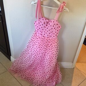 Lola + The Boys Pink Heart Maxi Dress